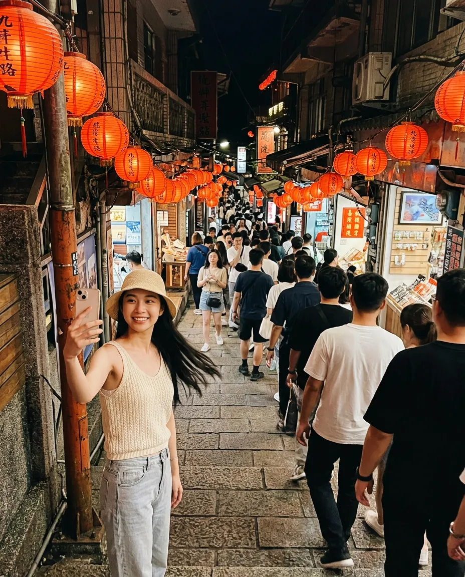 我在九份当红灯笼NPC了