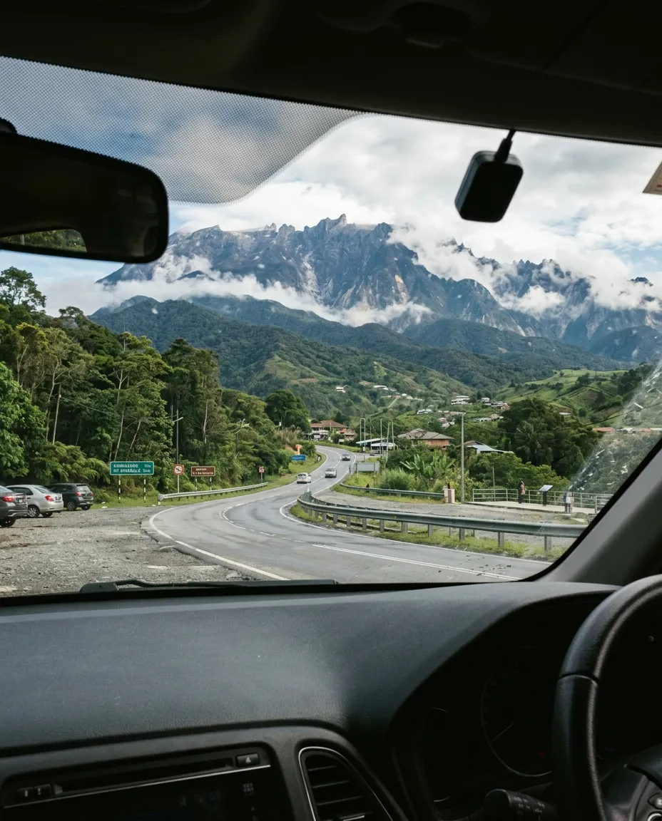 我直接靠边停车拍神山