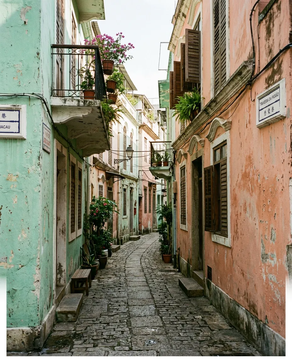 澳门这条粉粉小巷也太好拍了