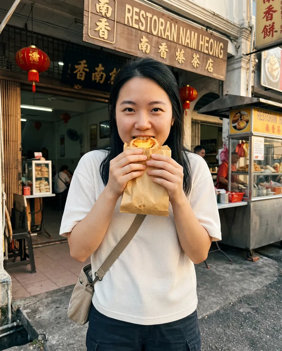 纸袋里还热的蛋挞