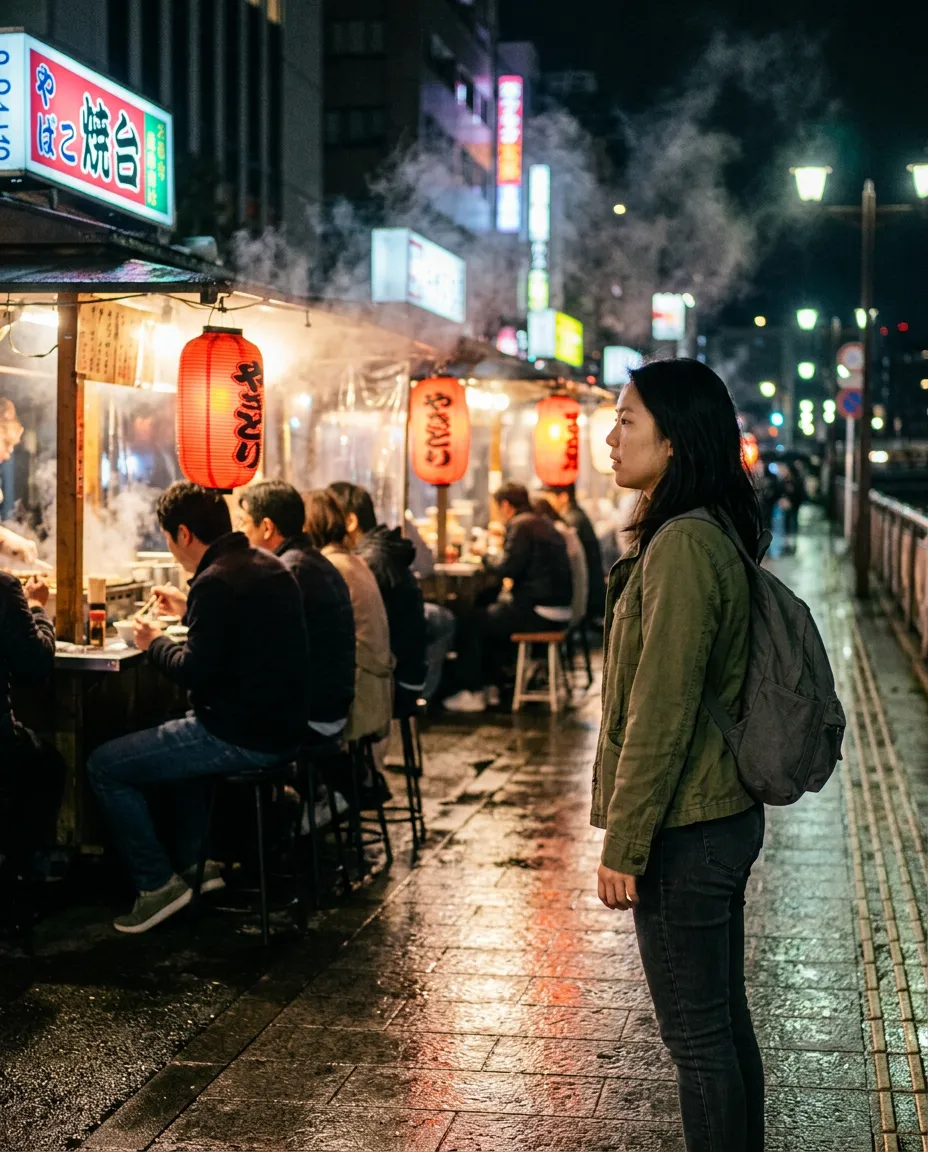 福冈屋台夜风+一碗拉面好舒服